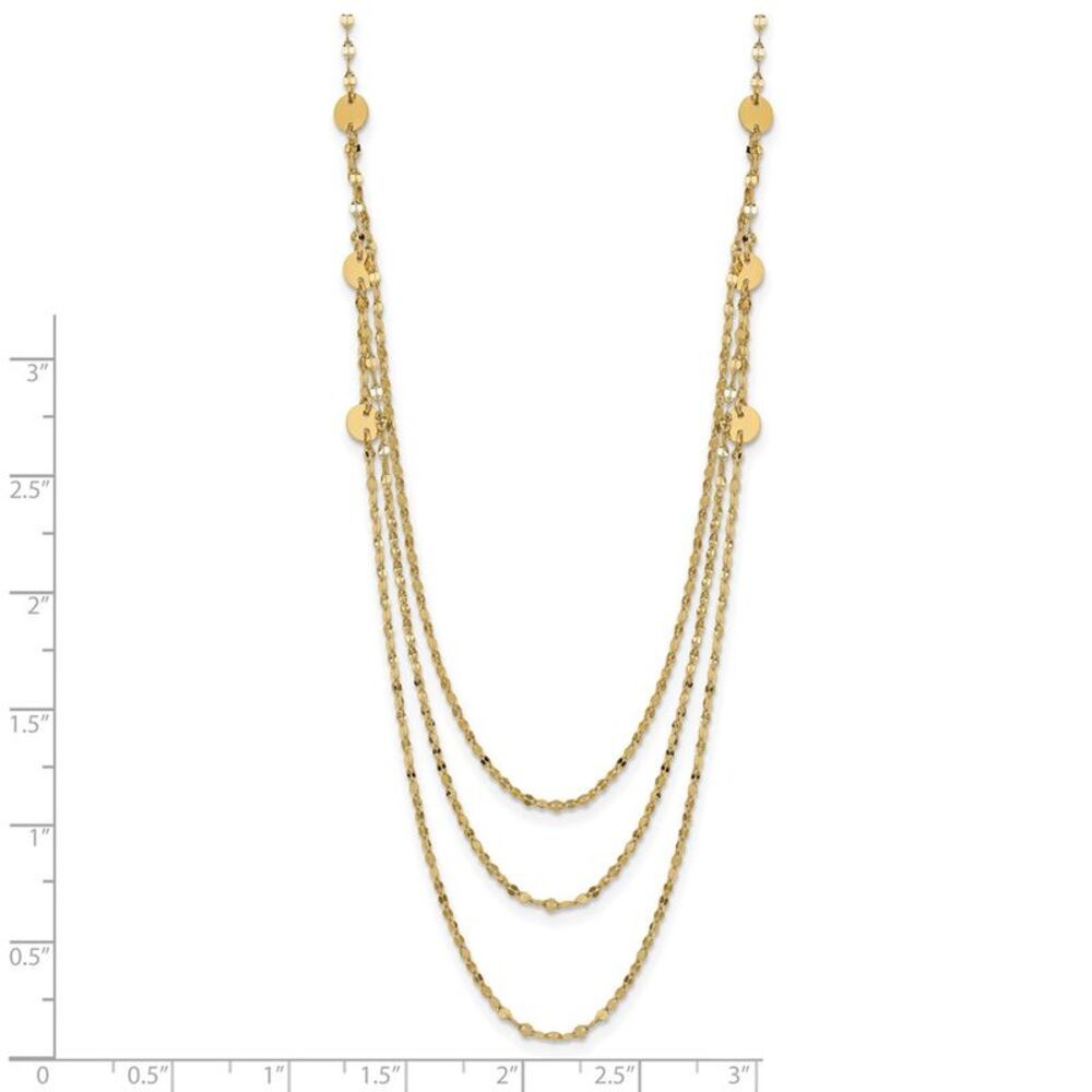 Kazi Luxury 14k Yellow Gold Triple Layer Polished… - image 3
